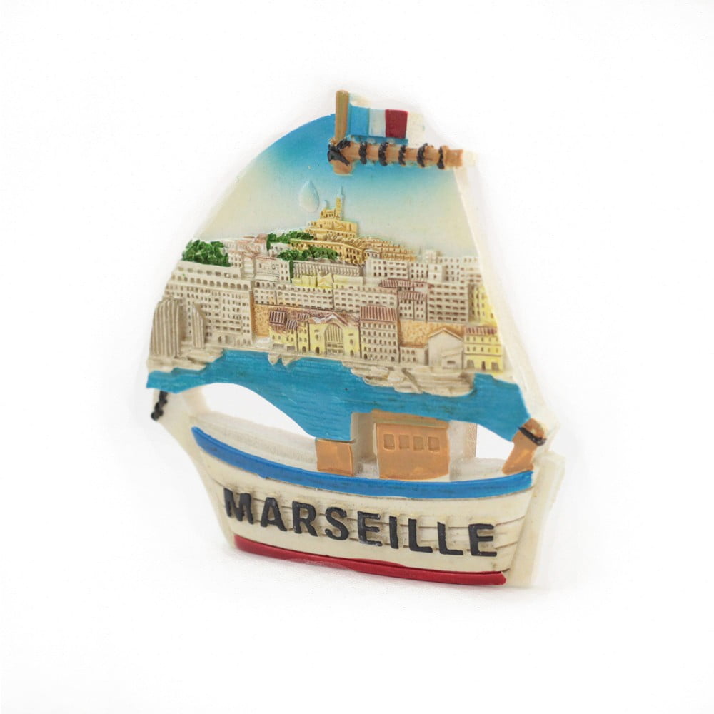 Magnet résine Marseille voilier