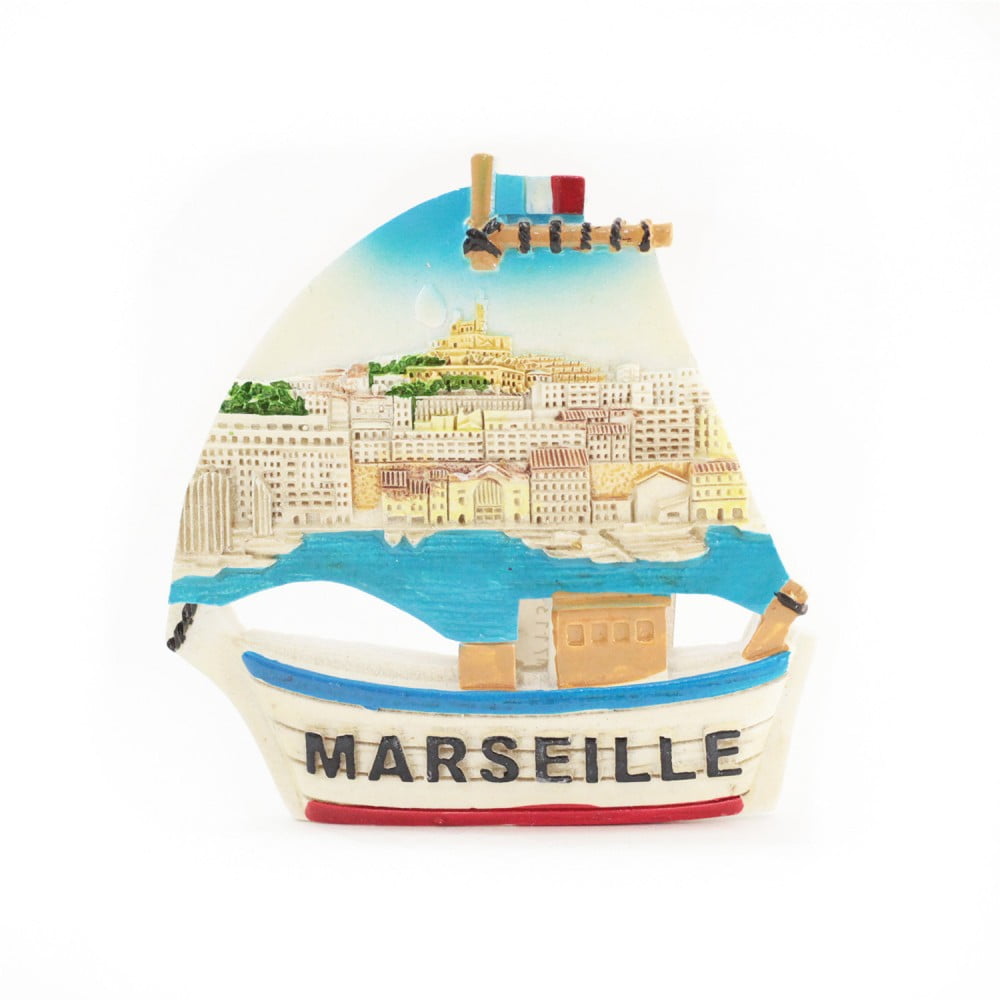 Magnet résine Marseille voilier