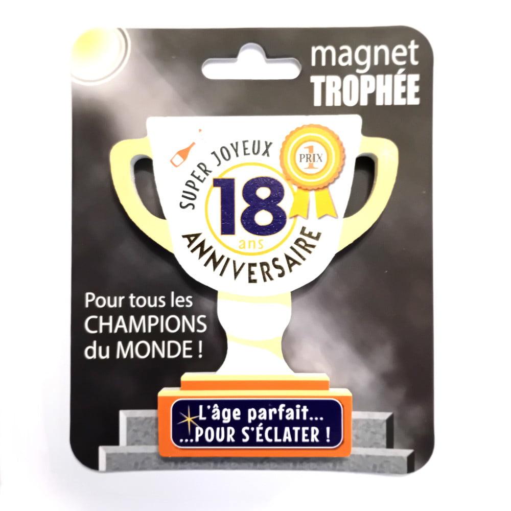 Magnet trophée bois 18 ans