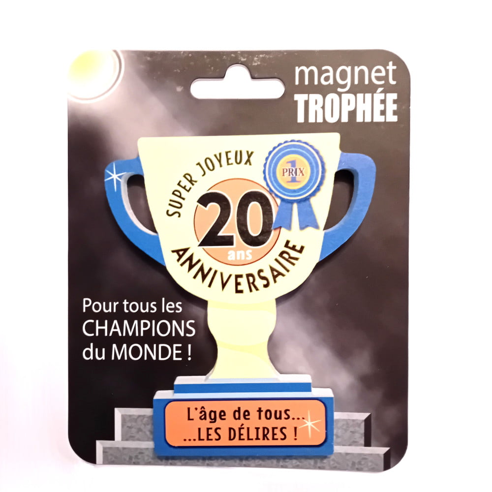 Magnet trophée bois 20 ans
