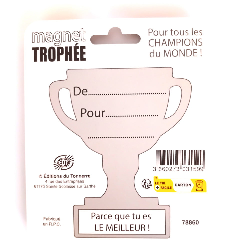 Magnet trophée bois Beau gosse