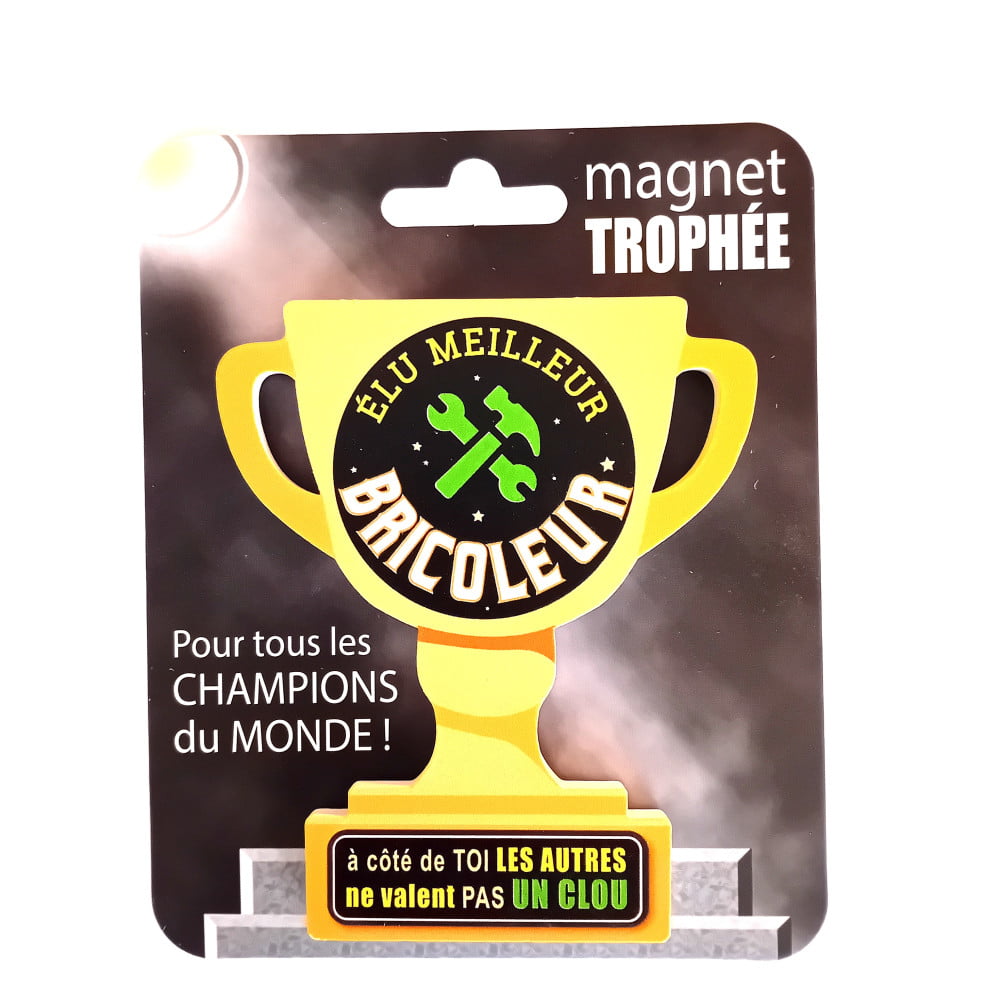 Magnet trophée bois Bricoleur