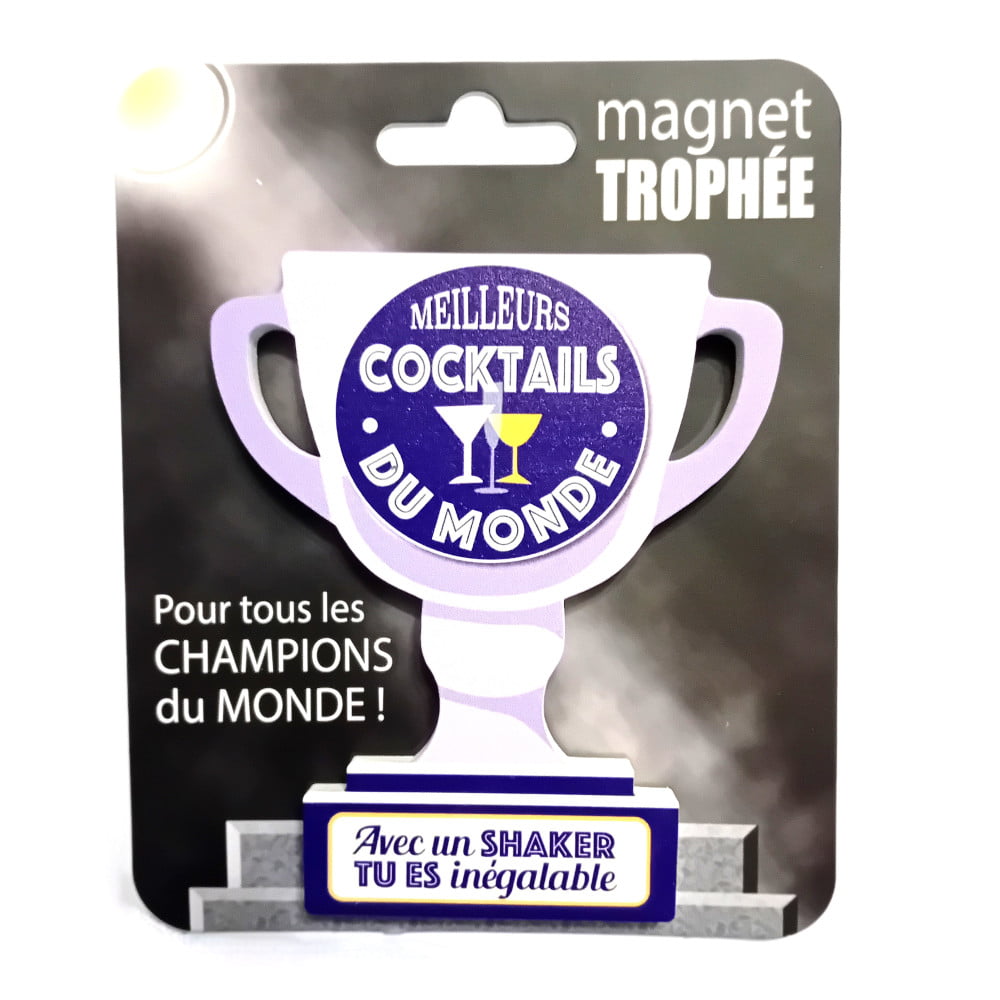 Magnet trophée bois Cocktail