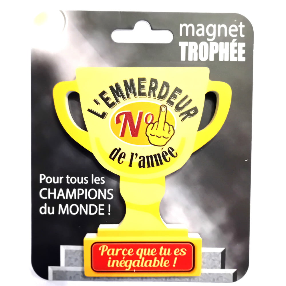 Magnet trophée bois Emmerdeur