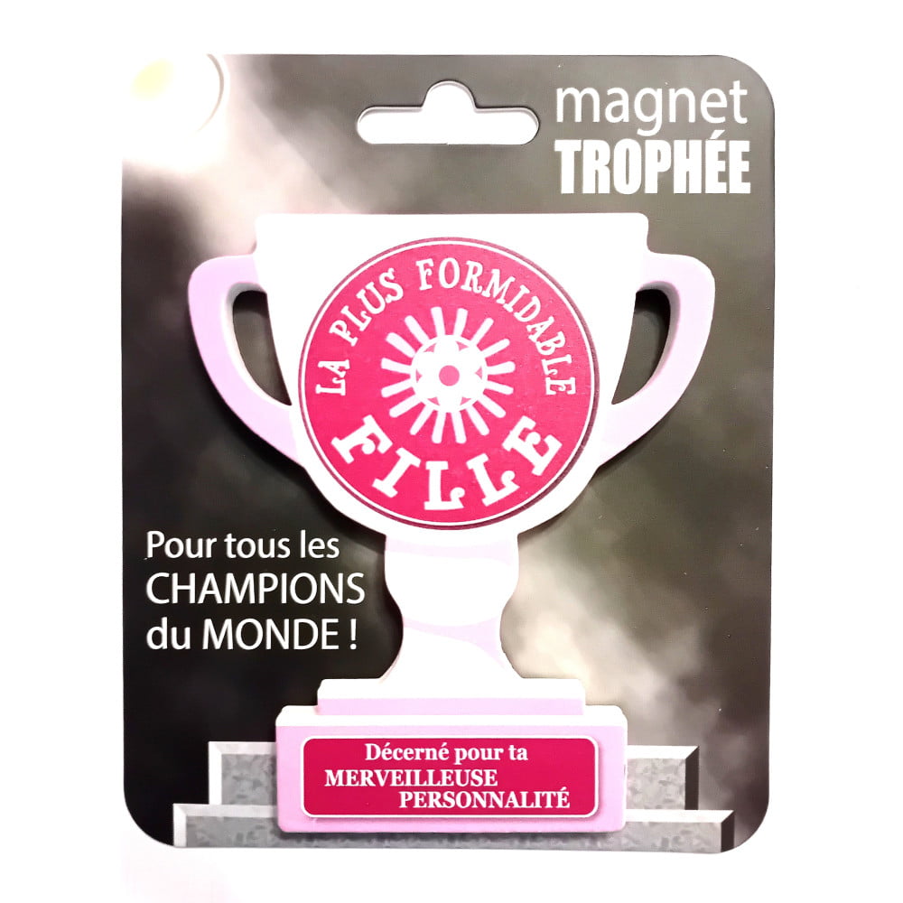 Magnet trophée bois Fille