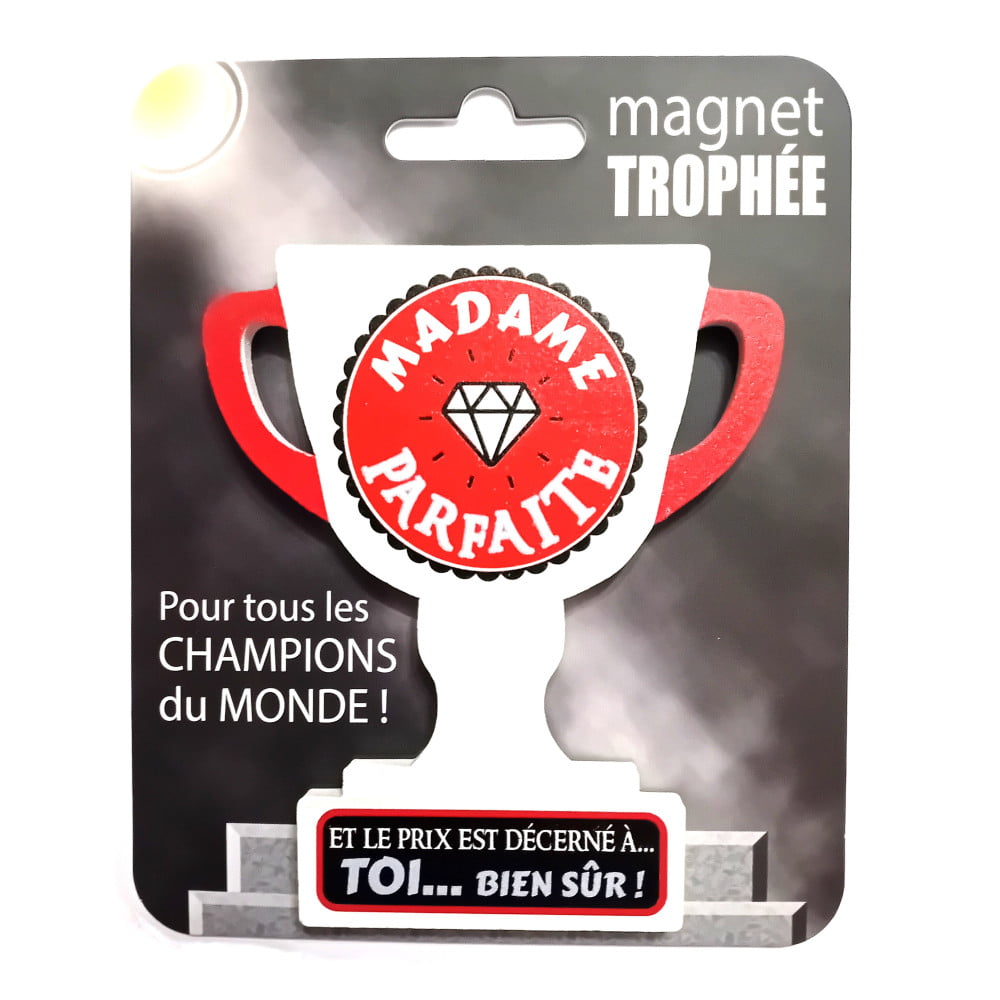 Magnet trophée bois Madame parfaite