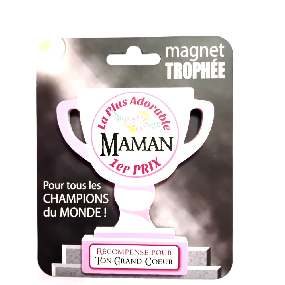 Magnet trophée bois Maman