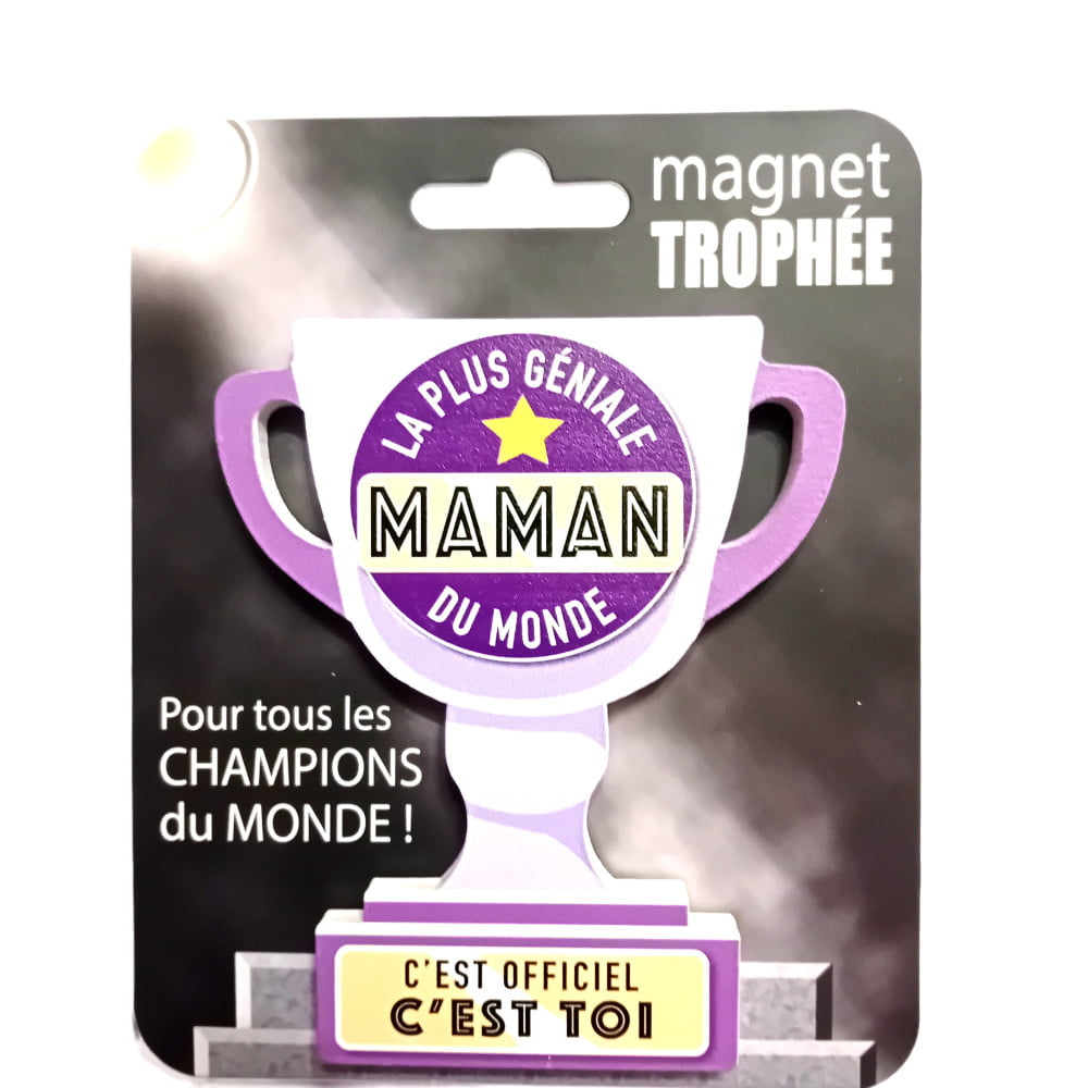 Magnet trophée bois Maman