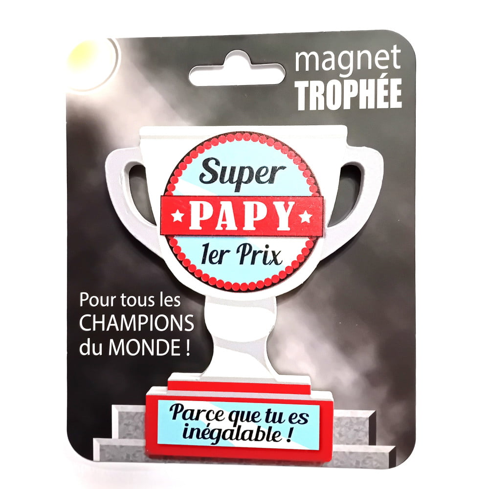 Magnet trophée bois Papy