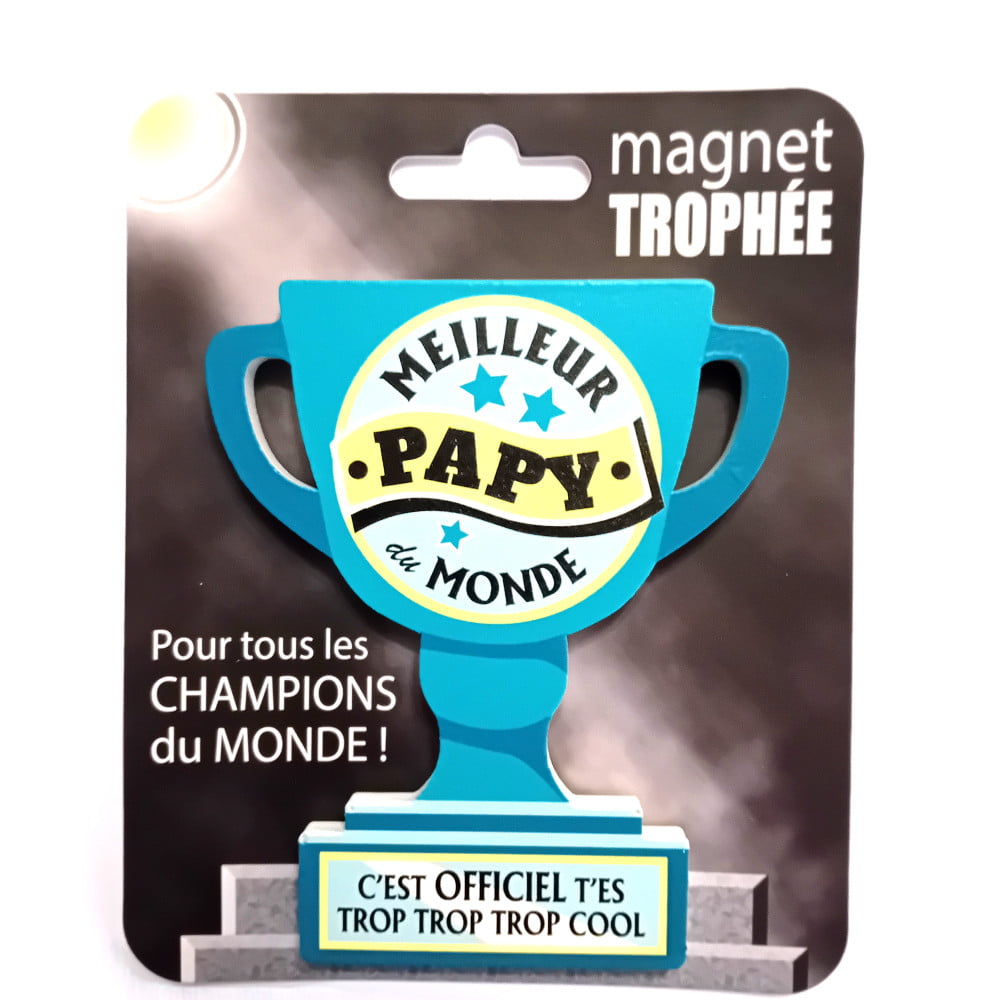 Magnet trophée bois Papy