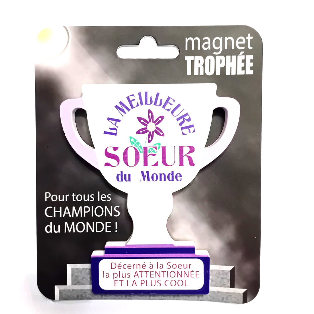 Magnet trophée bois Soeur