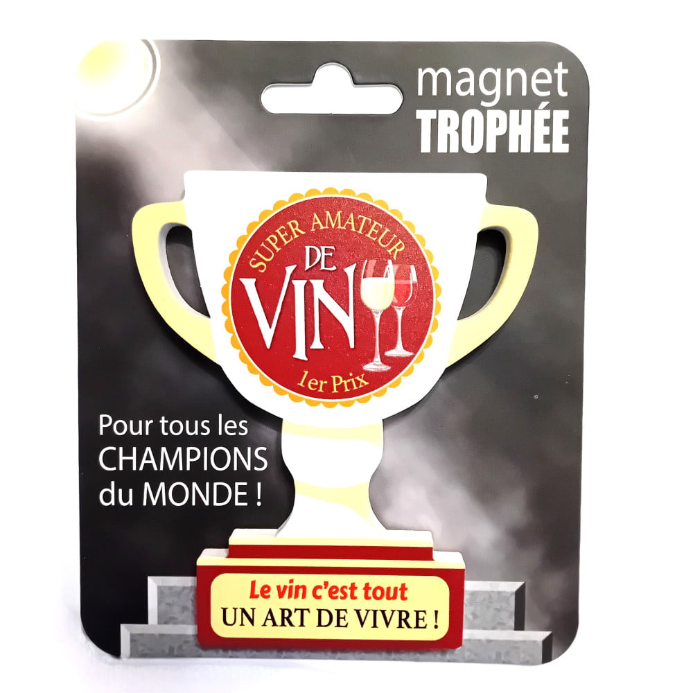 Magnet trophée bois Vin