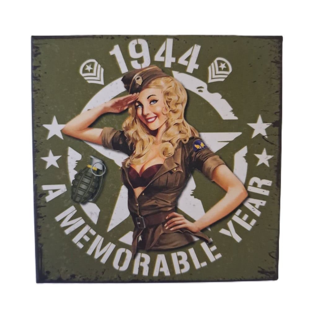 Magnet vintage 1944 – Magnet carré 8 x 8 cm