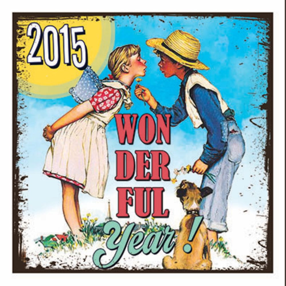 Magnet vintage carré Année 2015