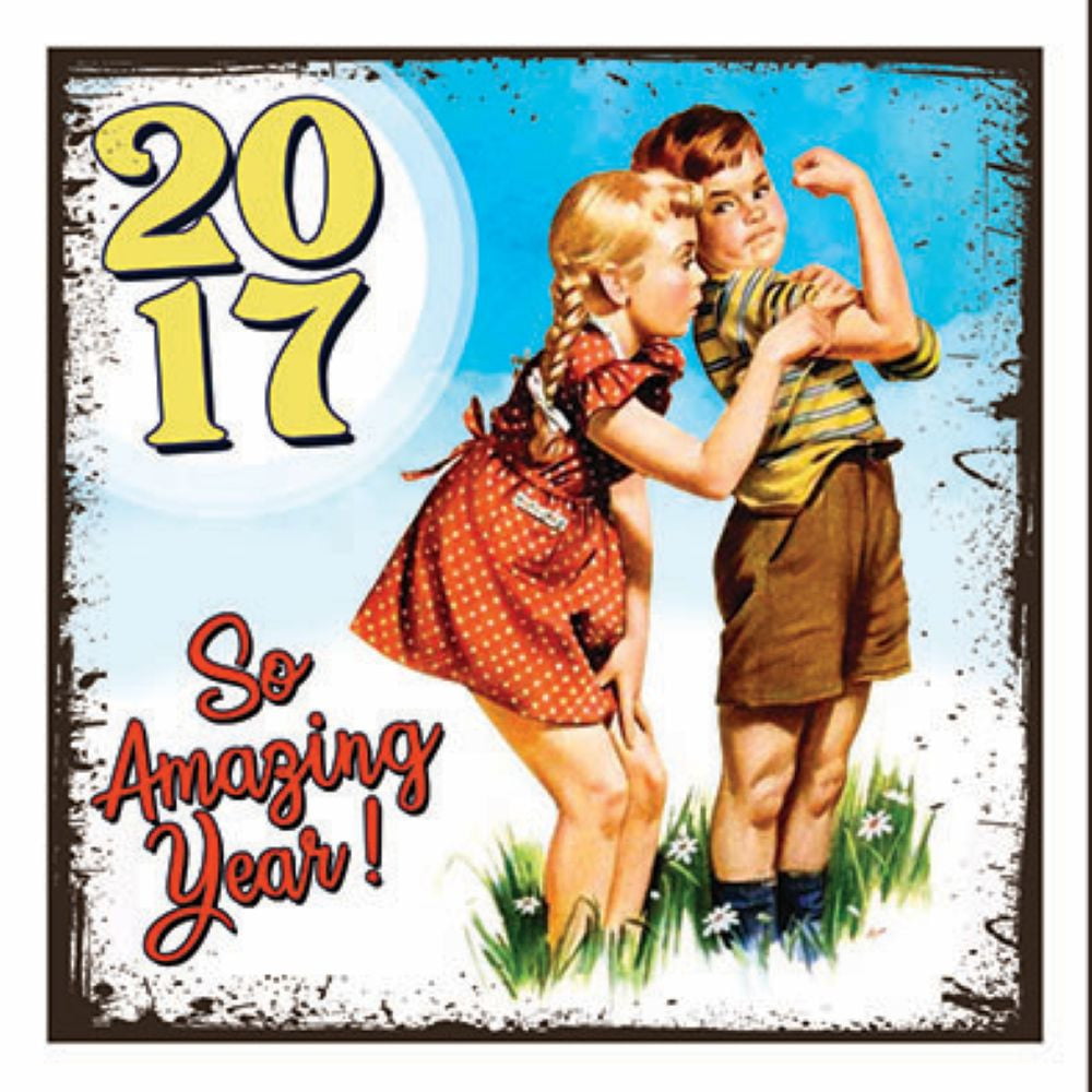 Magnet vintage carré Année 2017