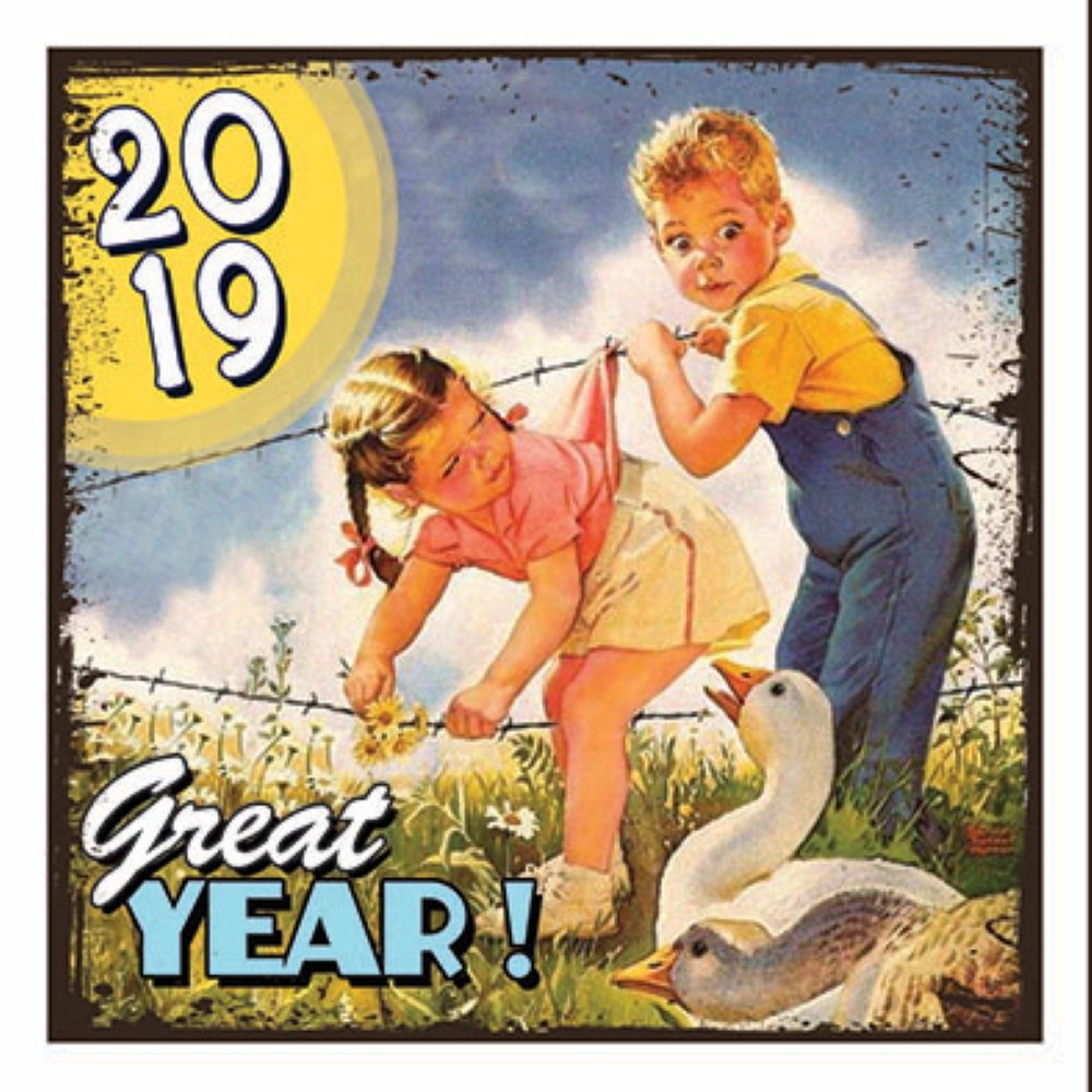 Magnet vintage carré Année 2019