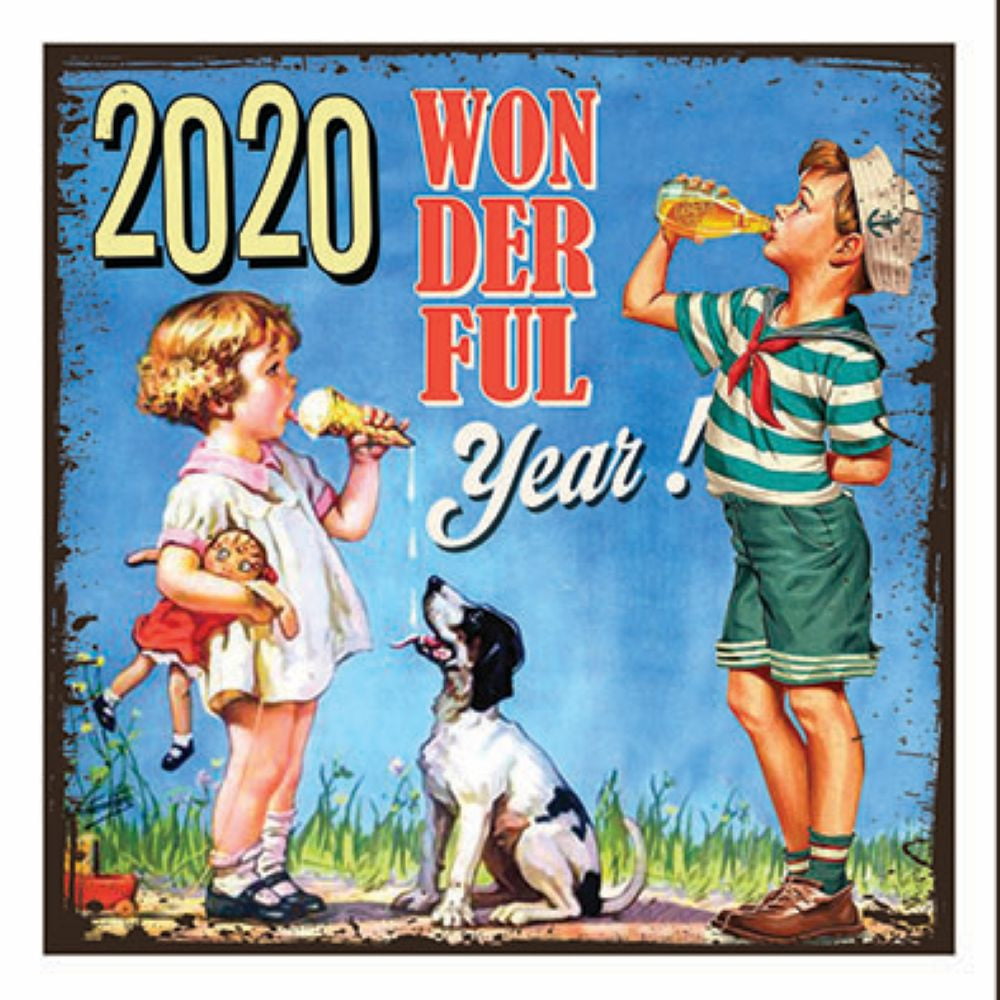 Magnet vintage carré Année 2020