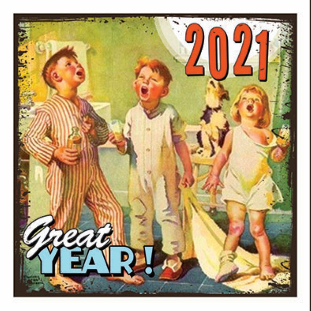 Magnet vintage carré Année 2021