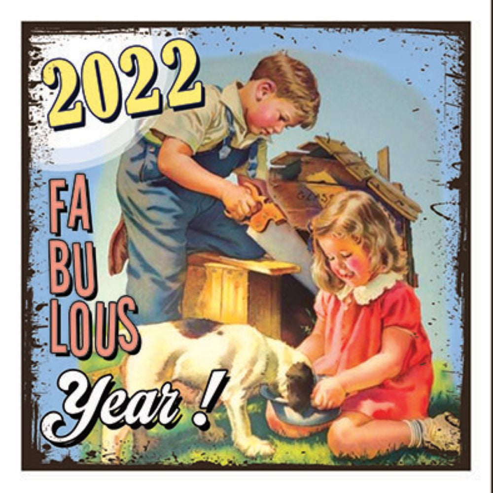 Magnet vintage carré Année 2022