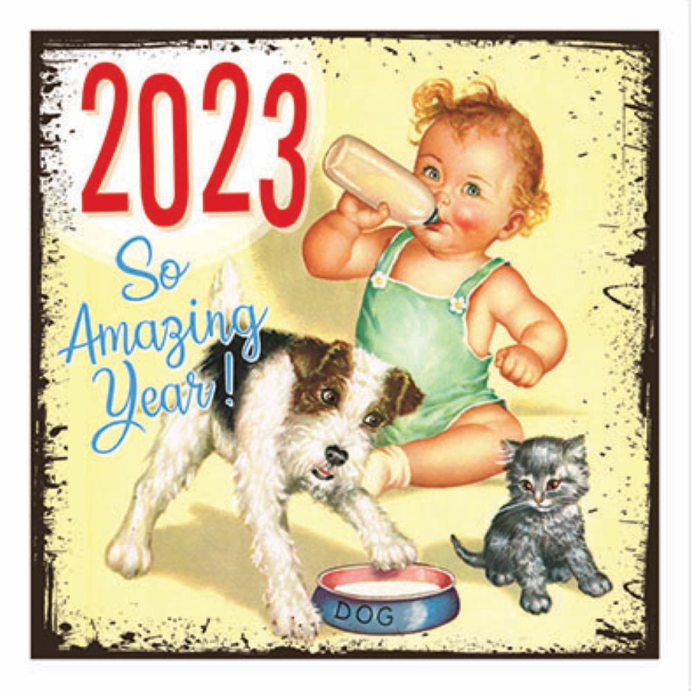 Magnet vintage carré Année 2023