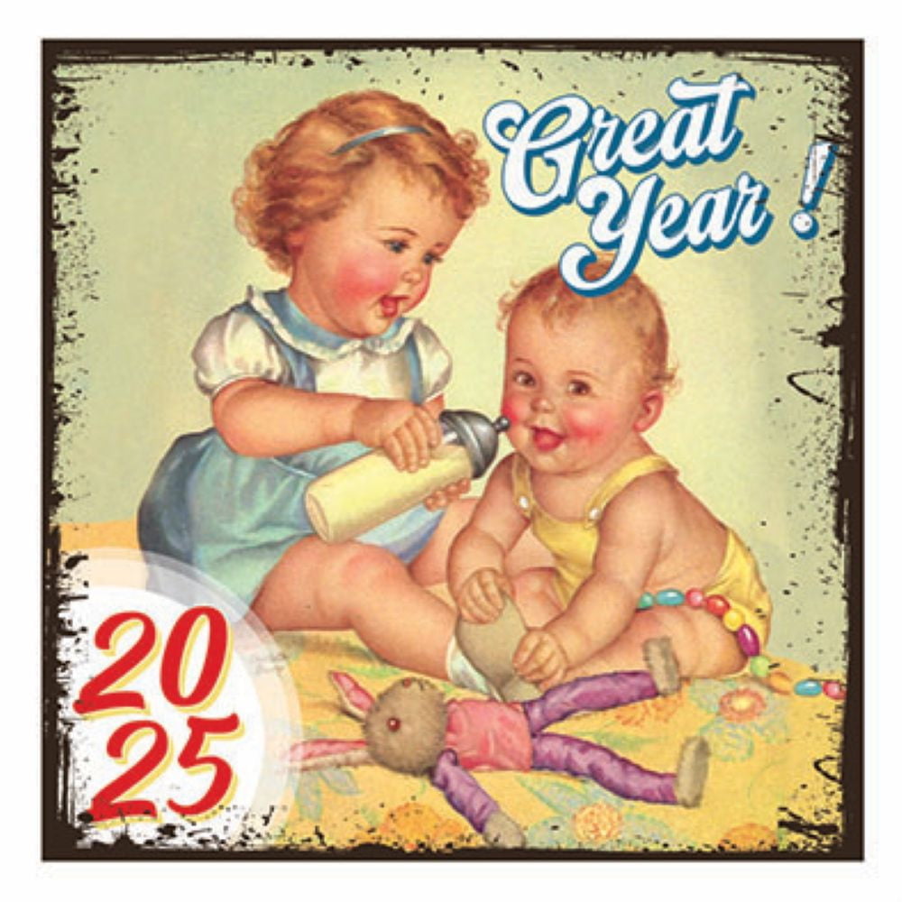 Magnet vintage carré Année 2025