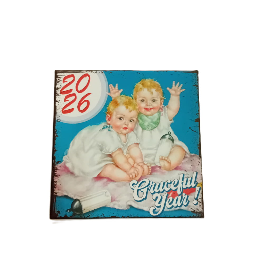 Magnet vintage carré année 2026 