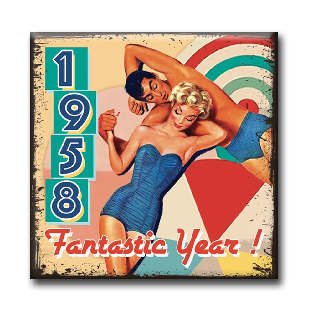 Magnet vintage carré Année 1958