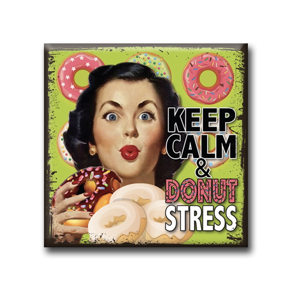 Magnet vintage carré Donut stress