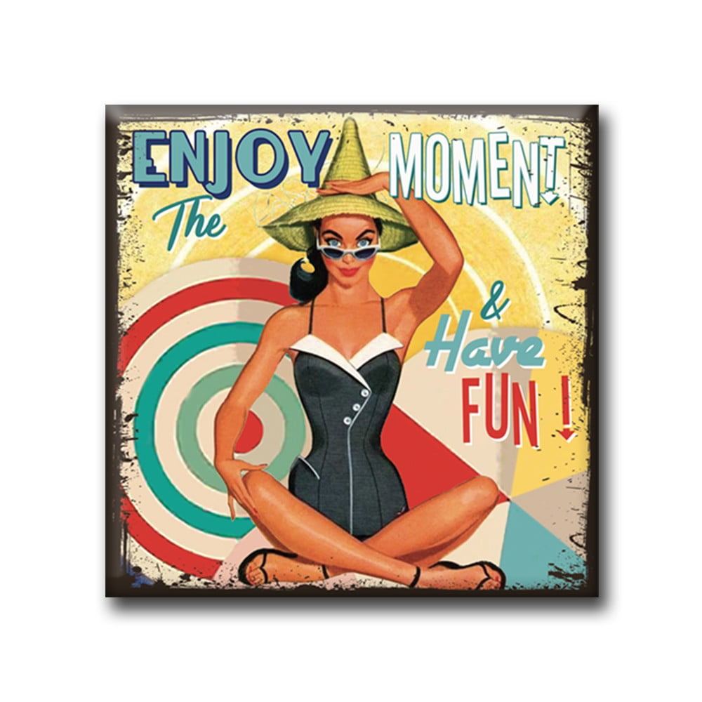 Magnet vintage carré Have fun