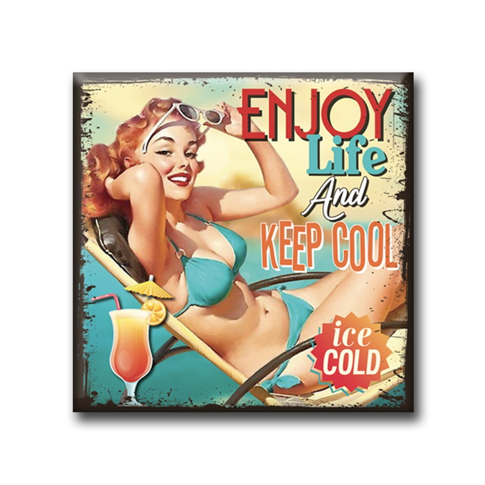 Magnet vintage carré Keep cool