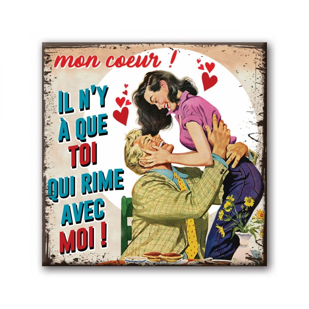 Magnet vintage love Il n'y a que toi