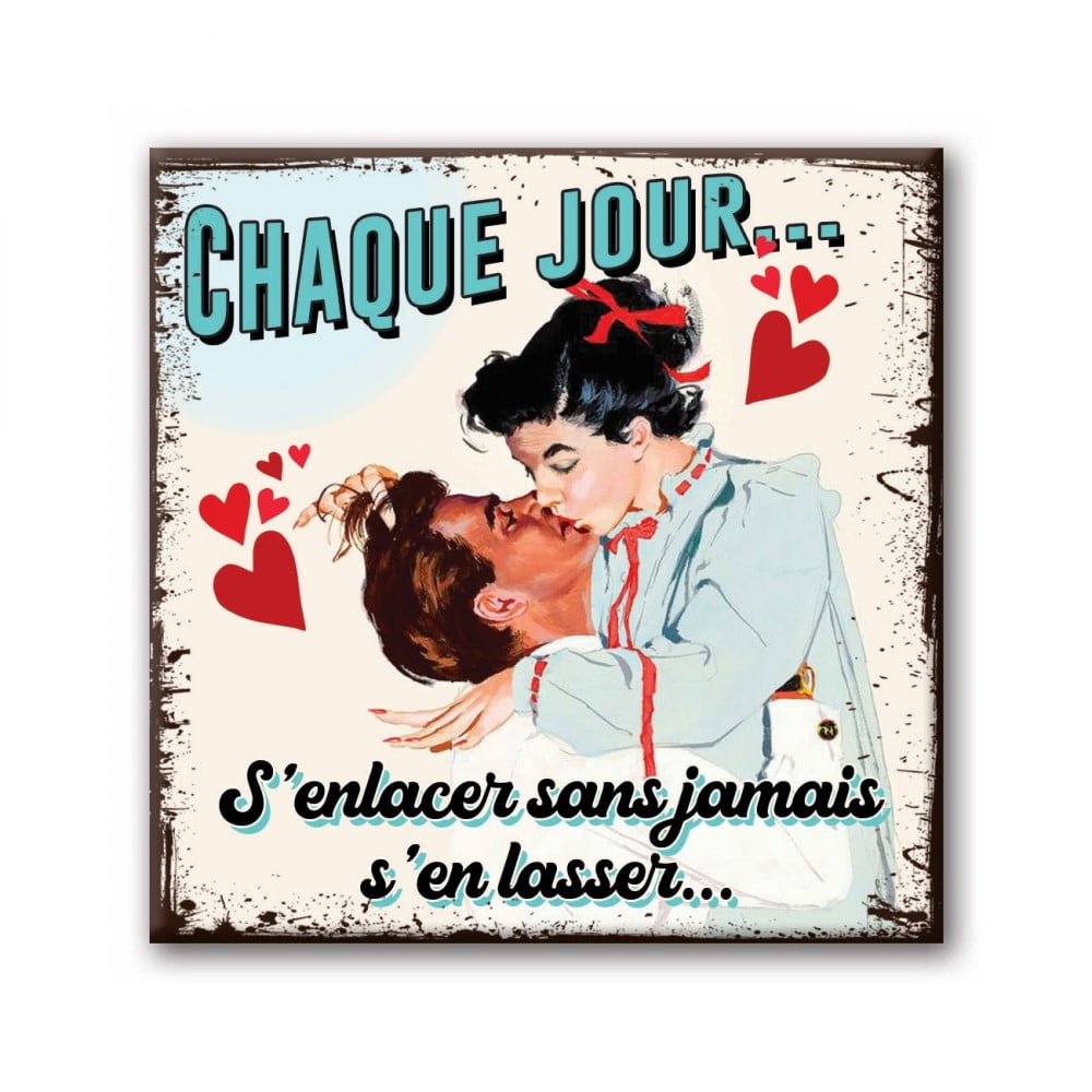 Magnet vintage love S'enlacer sans jamais s'en lasser