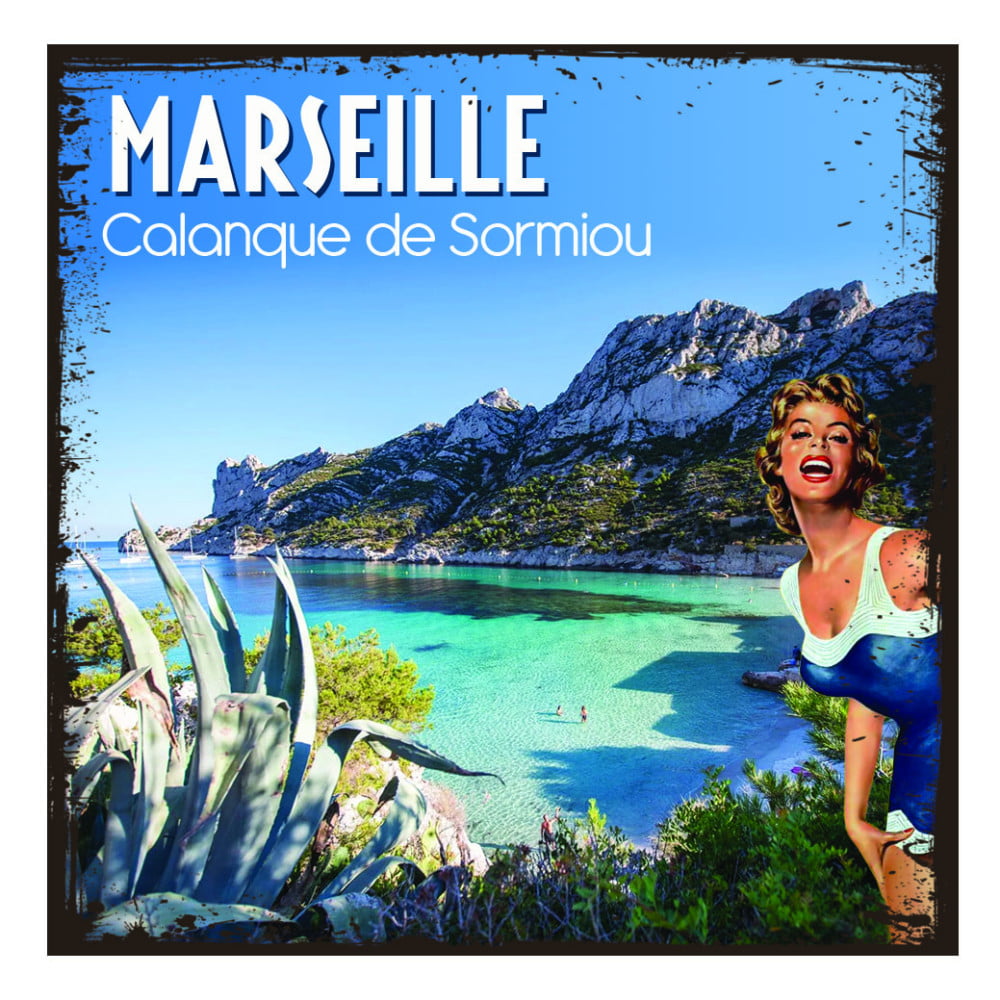 Magnet vintage Marseille La Calanque de Sormiou