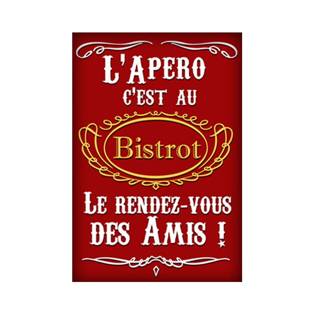 Magnet vintage L'apéro au bistrot