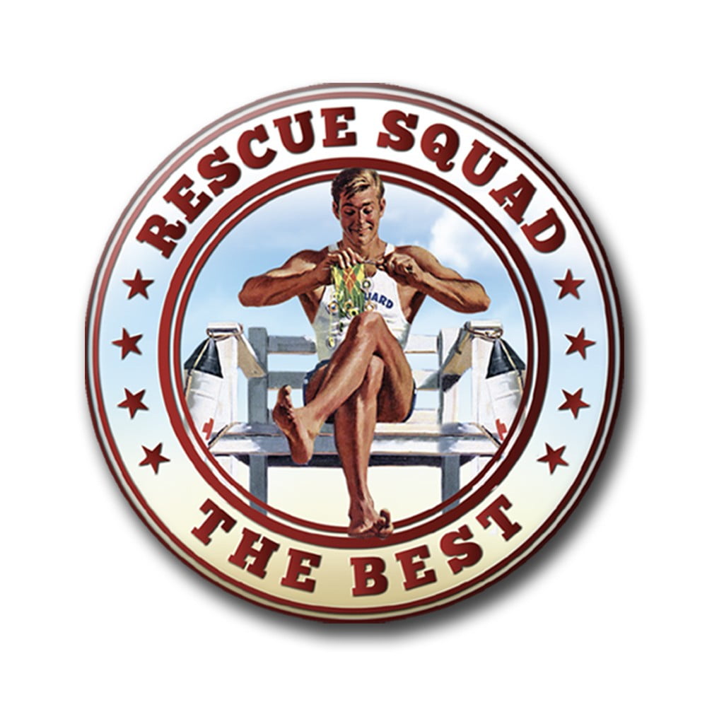 Magnet vintage rond Rescue squad