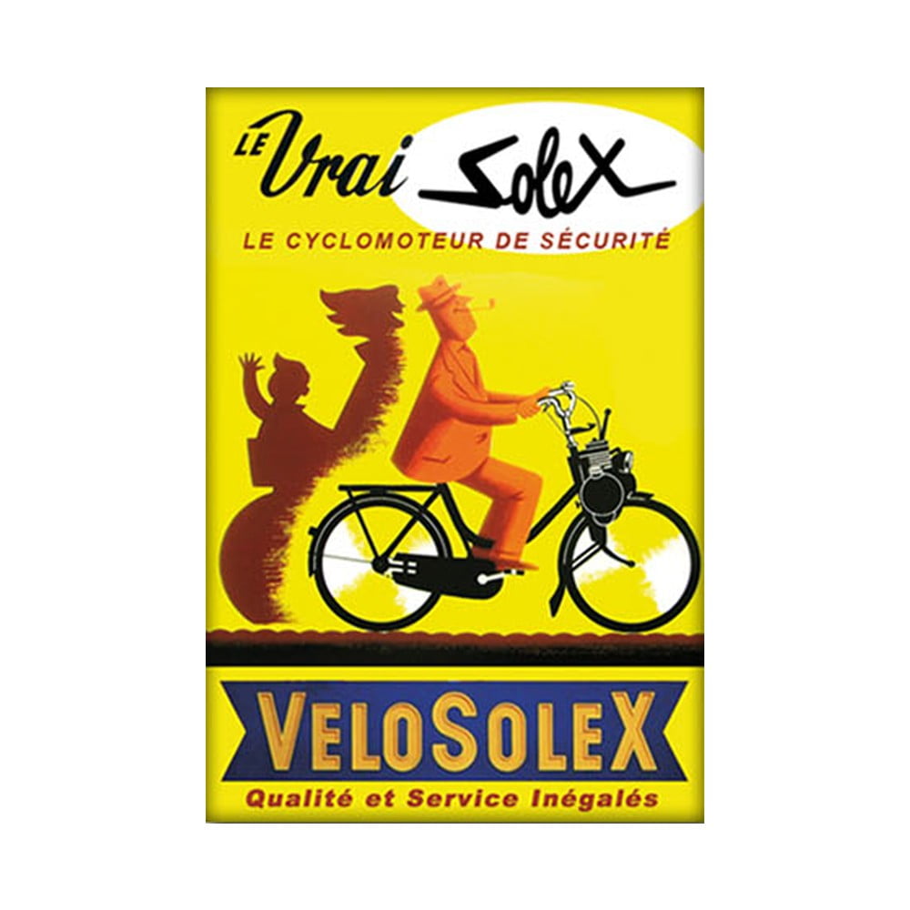 Magnet vintage VéloSolex fond jaune