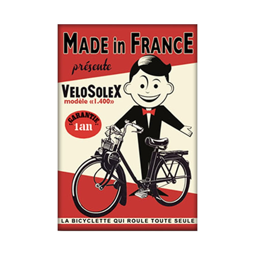 Magnet vintage VéloSolex fond rouge