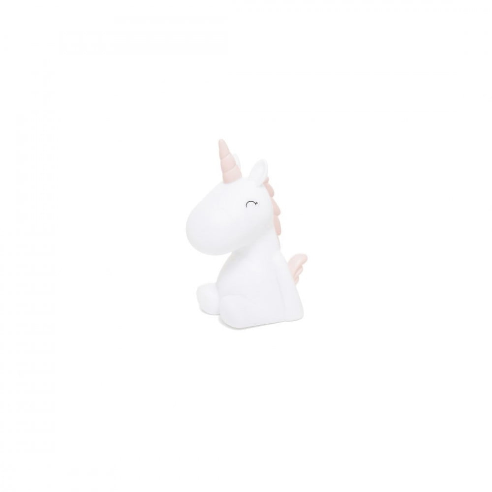 Mini veilleuse Licorne blanche et rose pastel