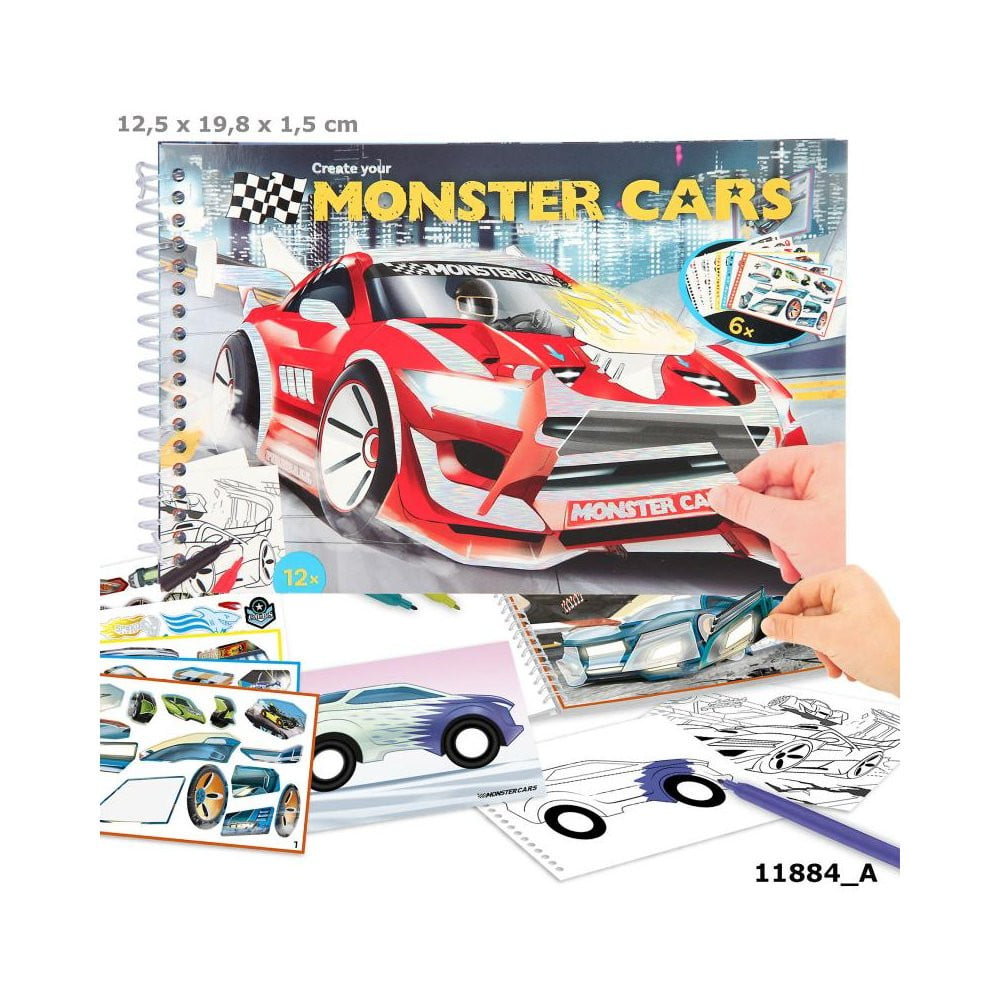 Monster Cars Album pocket à colorier