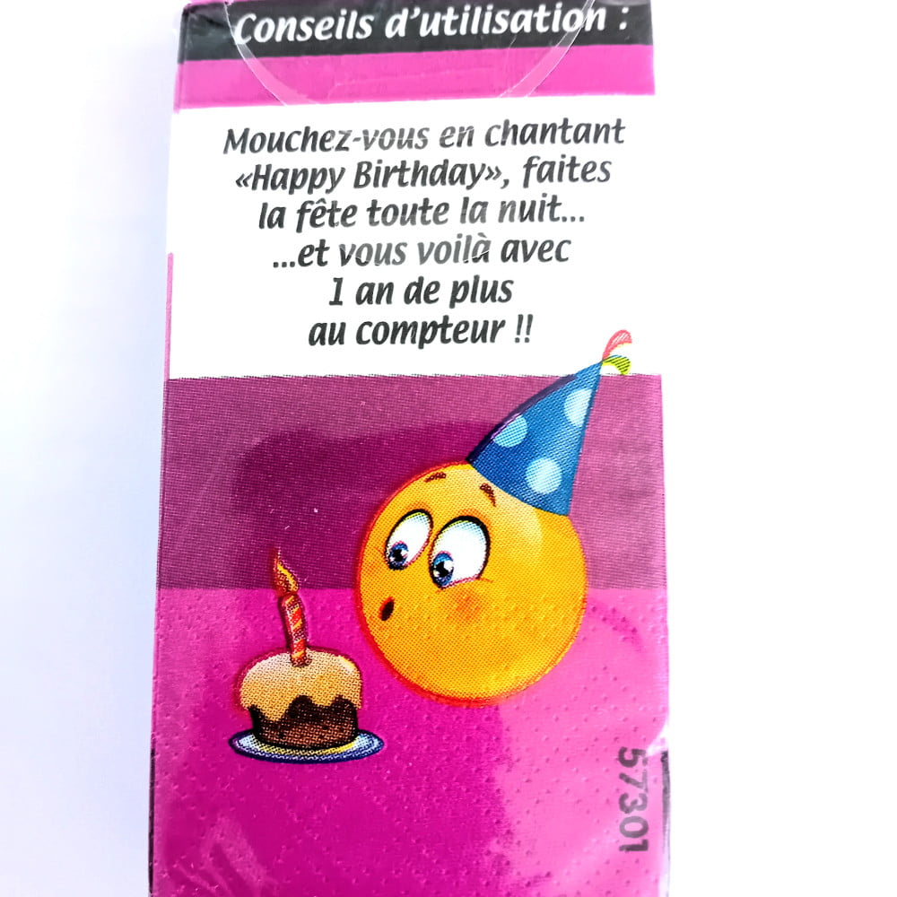 Mouchoirs humoristiques Spécial anniversaire