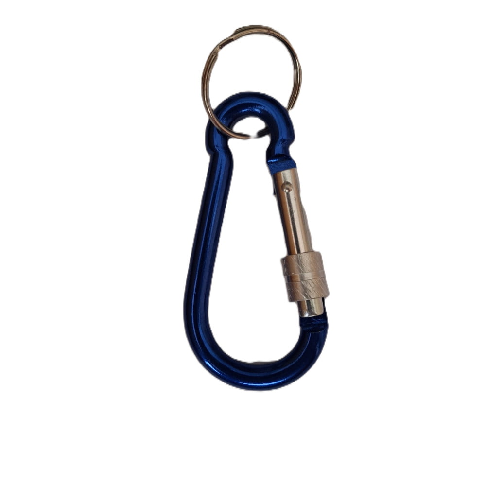 Mousqueton avec anneau porte-clés bleu – Accessoire pratique et polyvalent