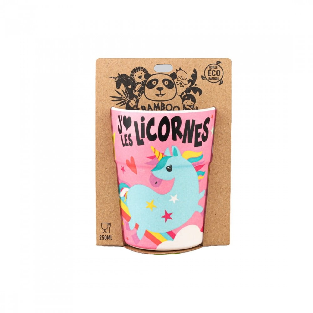 Mug Eco Bambou J'aime les licornes