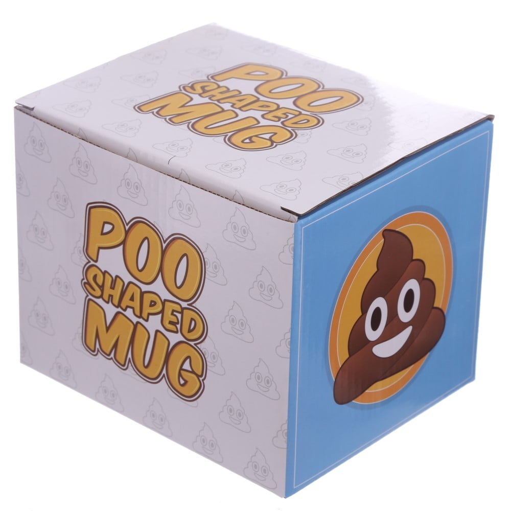 Mug Emoji poop marron avec couvercle