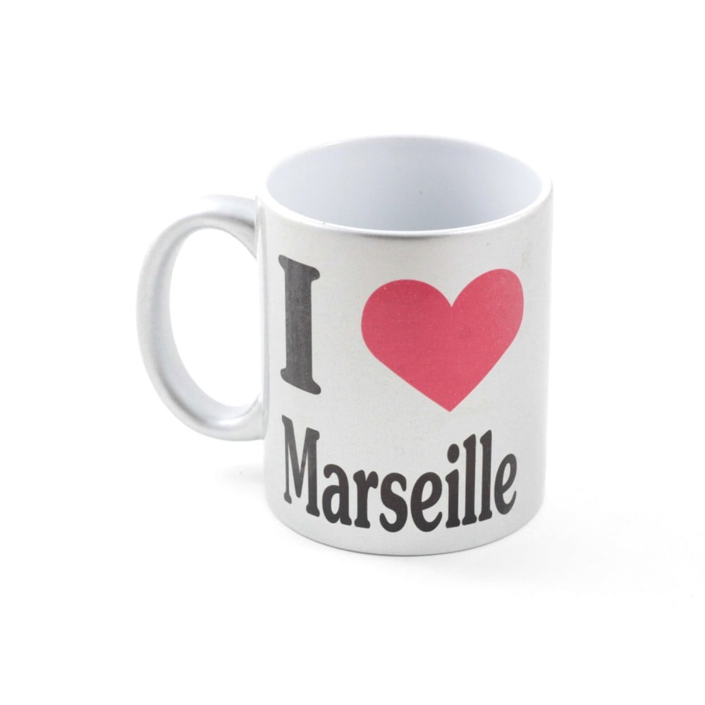 Mug glitter Marseille argent