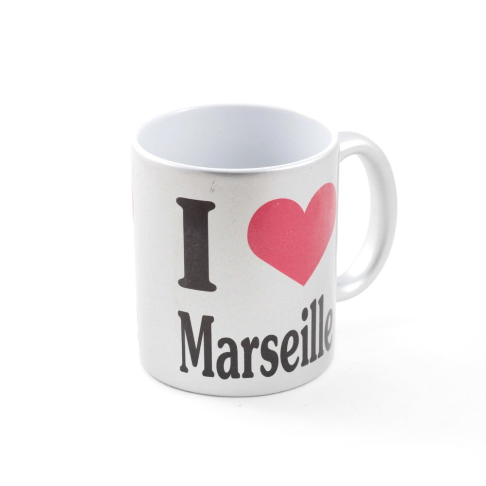 Mug glitter Marseille argent