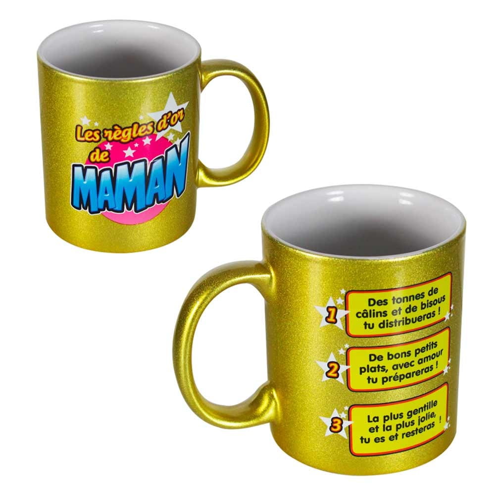 Mug humoristique règles d'or Maman