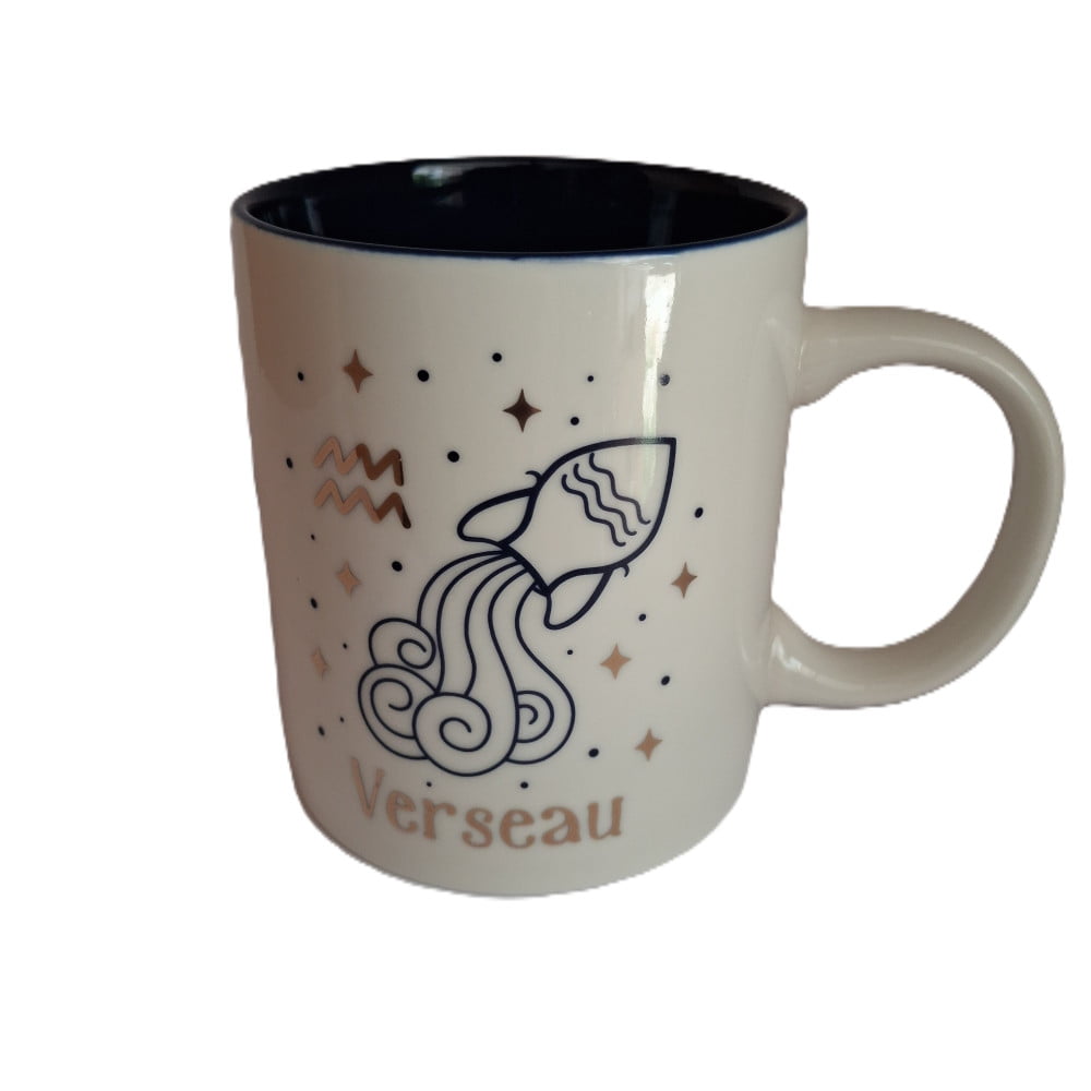 Mug signe du zodiaque Verseau blanc