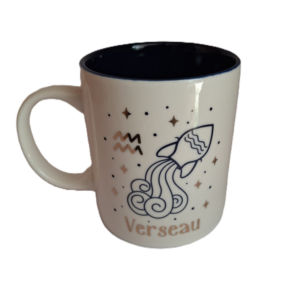 Mug signe du zodiaque Verseau blanc