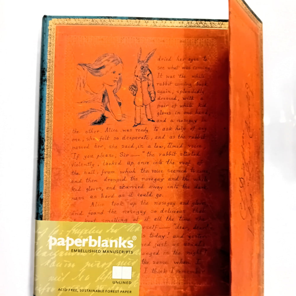 Notebook Midi uni Embellishment manuscript Lewis Caroll