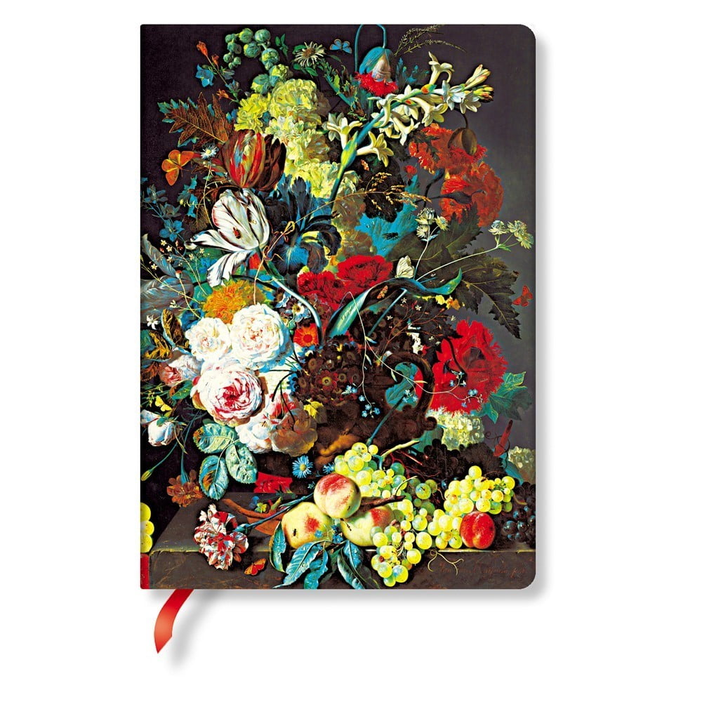 Notebook Midi ligné Van Huysum Still life burst